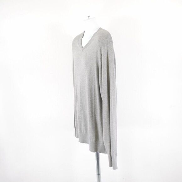 St. John's Bay Gray V-Neck XL Sweater Pullover Cotton Acylic Long‎ Sleeve - Picture 5 of 10